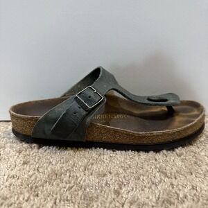 Birkenstock Gizeh Sandals Womens Size 37 Leather‎ Cork Footbed Germany Shoes